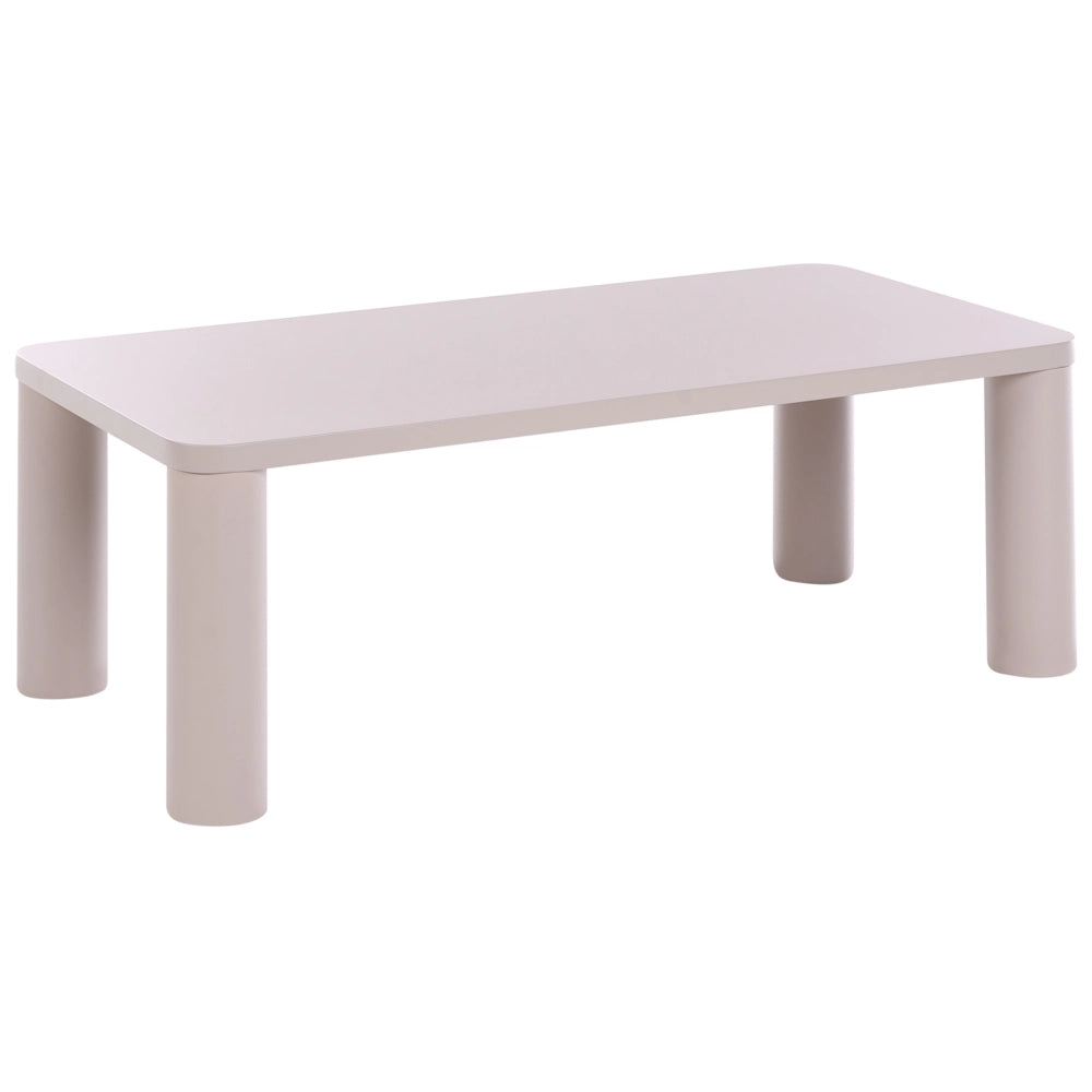 Tavolino con piano in MDF 120 x 60 cm tortora Design moderno Gambe a coste Soggiorno