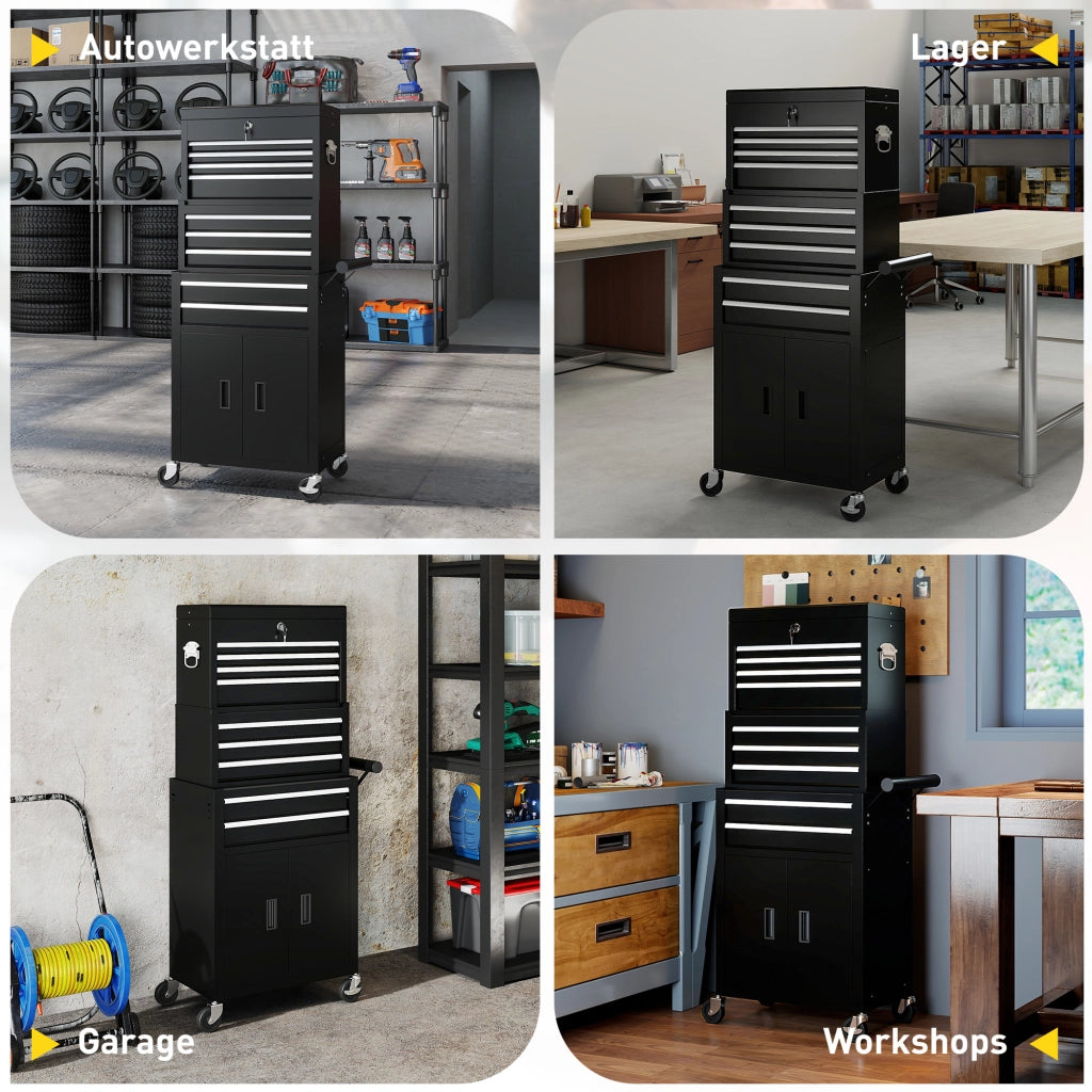 Cassettiera con 9 Cassetti ¨C Zephmum ¨C Acciaio Nero 60x40x