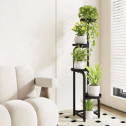 Supporto per piante a 4 livelli – Sostegno metallico per piante per interni ed esterni, modello angolare per più vasi di fiori – Adatto per patio, giardino, balcone, soggiorno o camera da letto