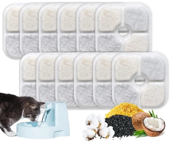 Filtro per fontana per gatti, pacchetto da 12, compatibile con fontana PIXI per animali domestici, per mantenere la salute del vostro gatto, Filtro per fontana per gatti.