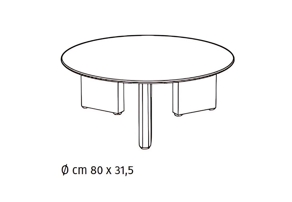 Tavolino da salotto Dot con top in ceramica su vetro marmo calacatta borghini e struttura in metallo verniciato bronzo - Ø 80 cm
