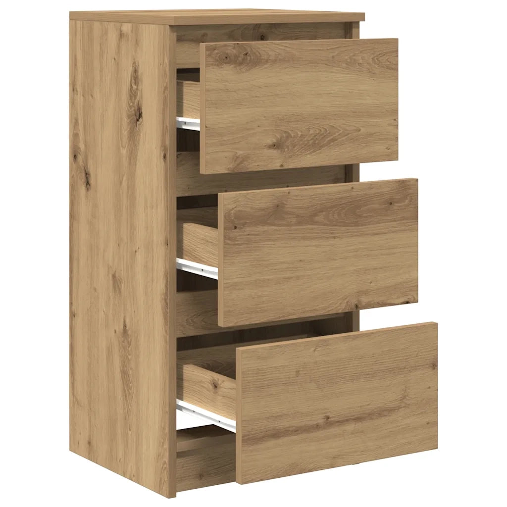 Credenza Rovere Artigianale 37,5x35x76 cm in Legno Multistrato
