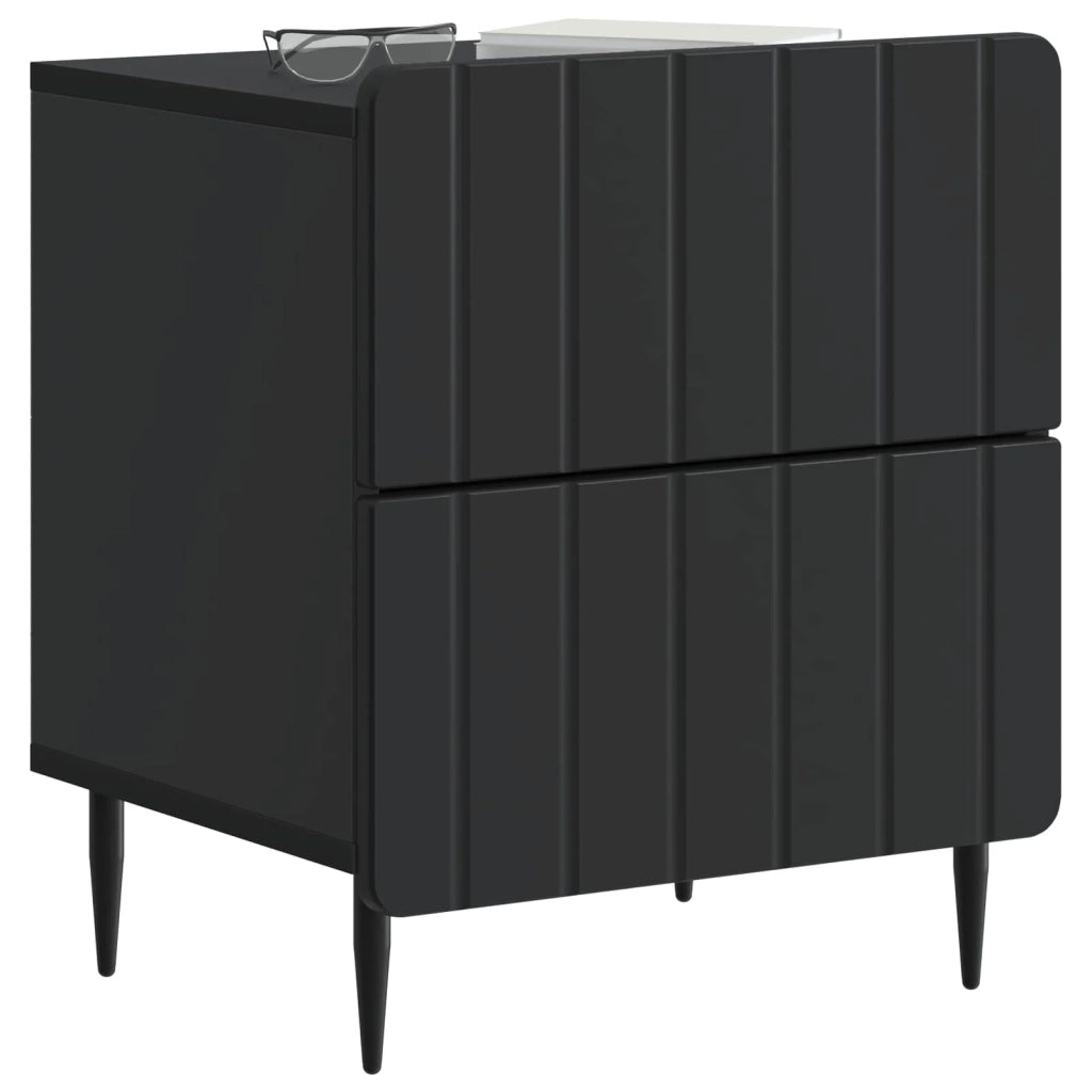 Armadio da Notte con cassetto 2 pcs Nero 43 x 34,5 x 49,5 cm 894298