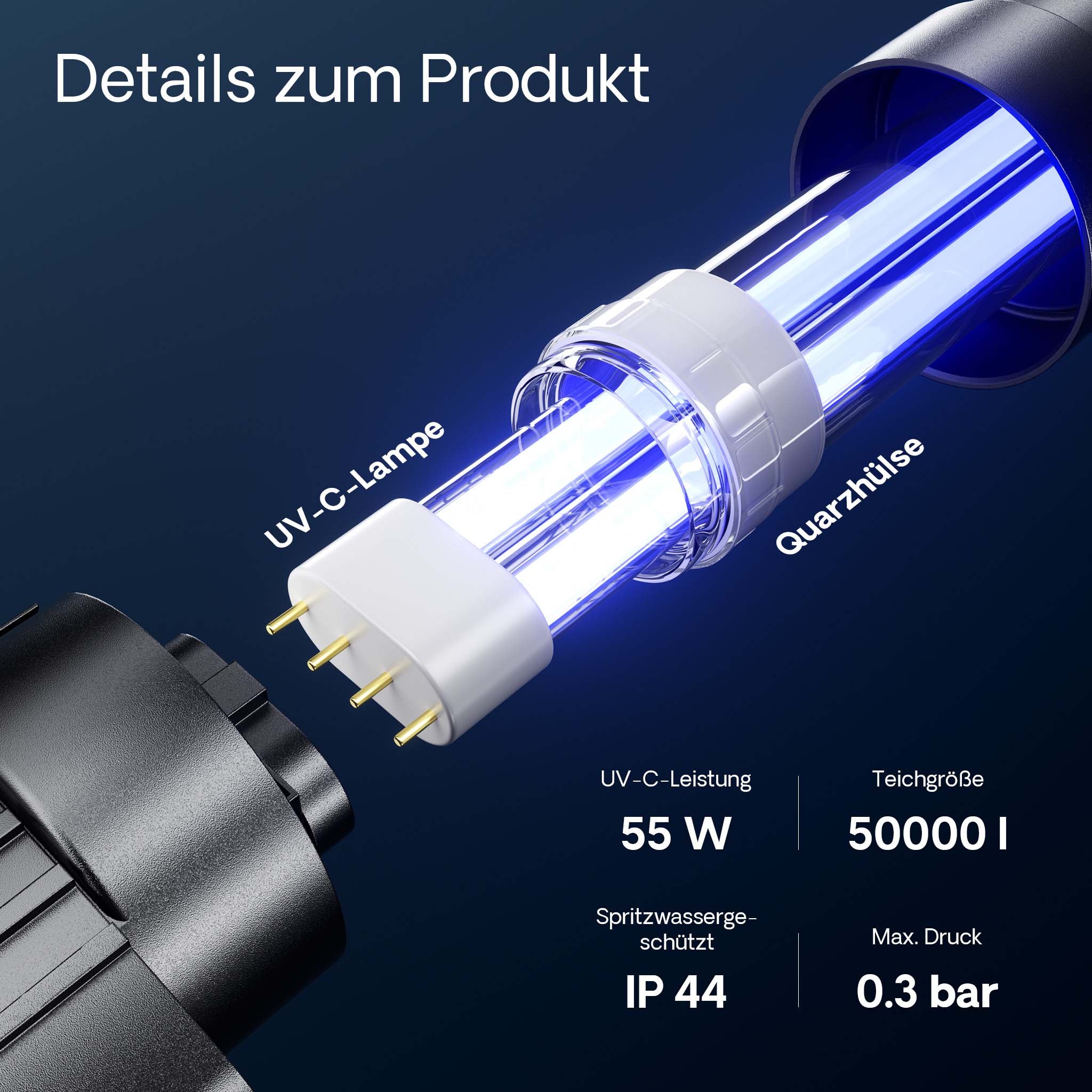 CUV-155 Chiarificatore UVC per laghetti Sterilizzatore 55W