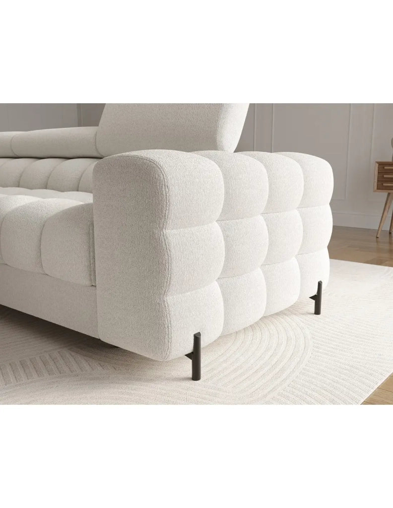 Divano angolare sinistro convertibile Bianco dall'aspetto contemporaneo 285x99x181cm FILTRO