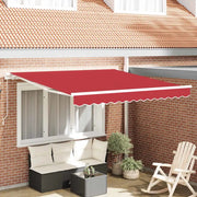 Tenda retrattile-Tenda parasole per balcone Rosso 350 x 250 cm Poliestere e Alluminio 565283