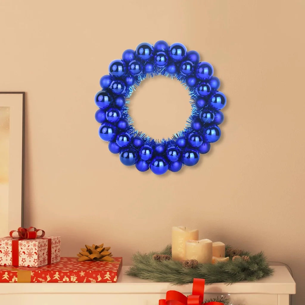 Corone di Palline di Natale 2 pz Blu 33 x 33 x 7 cm CFW7784042