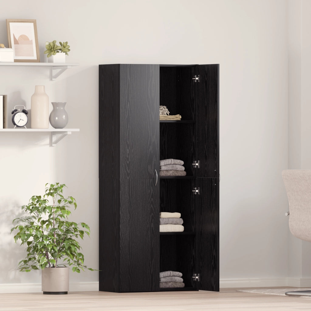 Cabinet per archiviazione Set di 2 Rovere nero Legno ingegnerizzato