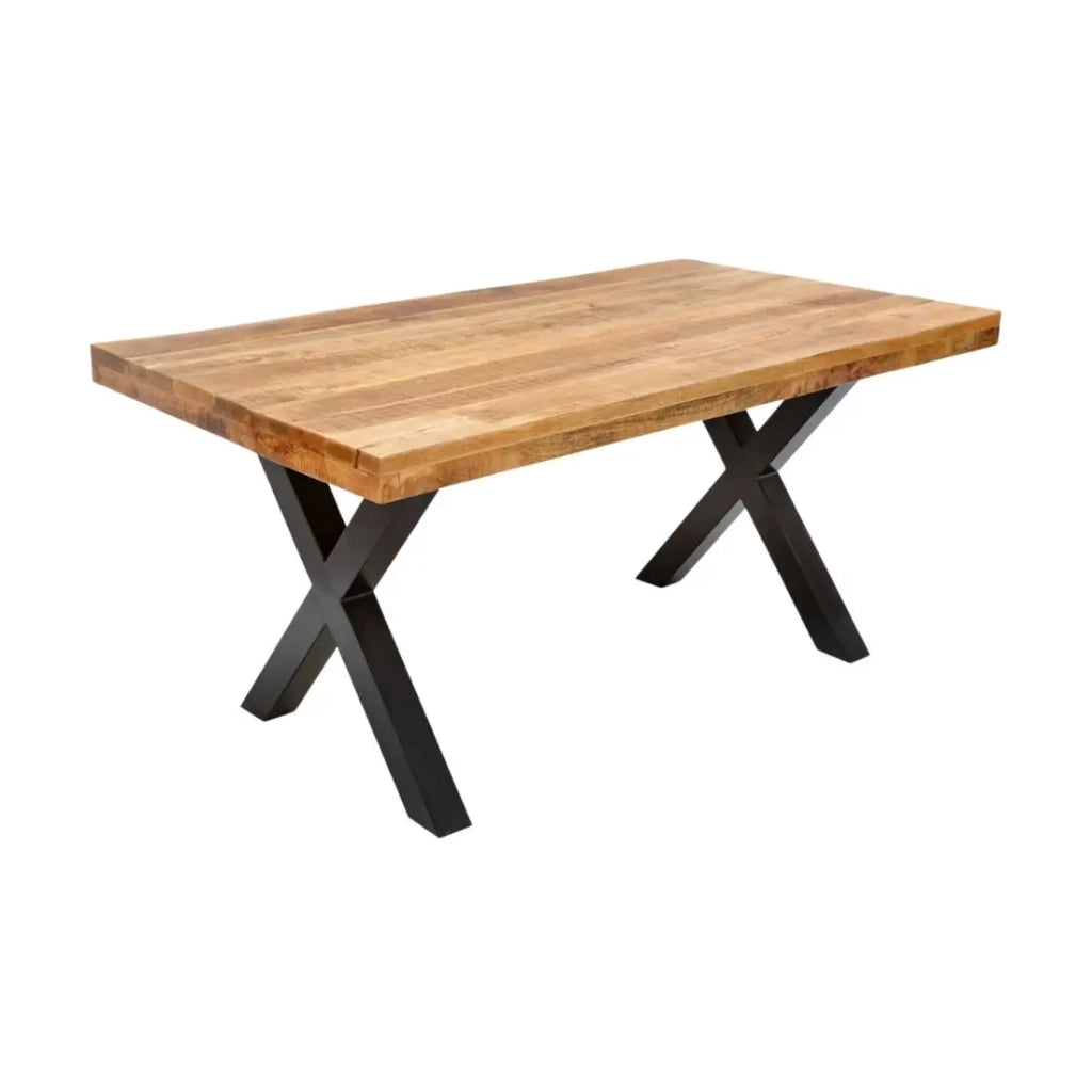 Tavolo da pranzo LODEN - Legno massiccio di mango verniciato - 160 cm - Stile industriale