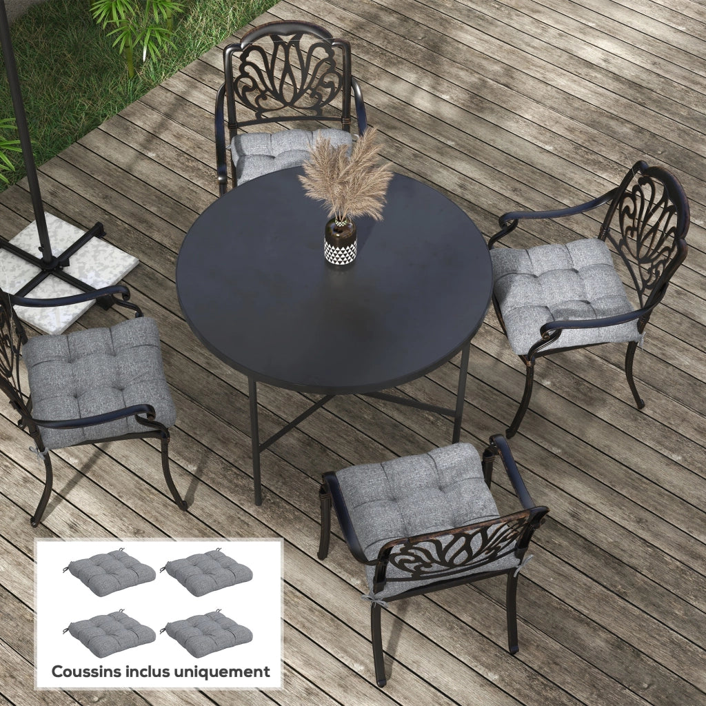 Set di 4 cuscini per sedie da giardino ¨C zephmum ¨C grigio 48x48 cm