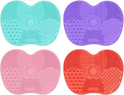 Set di pennelli per trucco per la pulizia profonda e uso portatile - Rosso, Blu, Verde, Rosa - Set da 4 pezzi