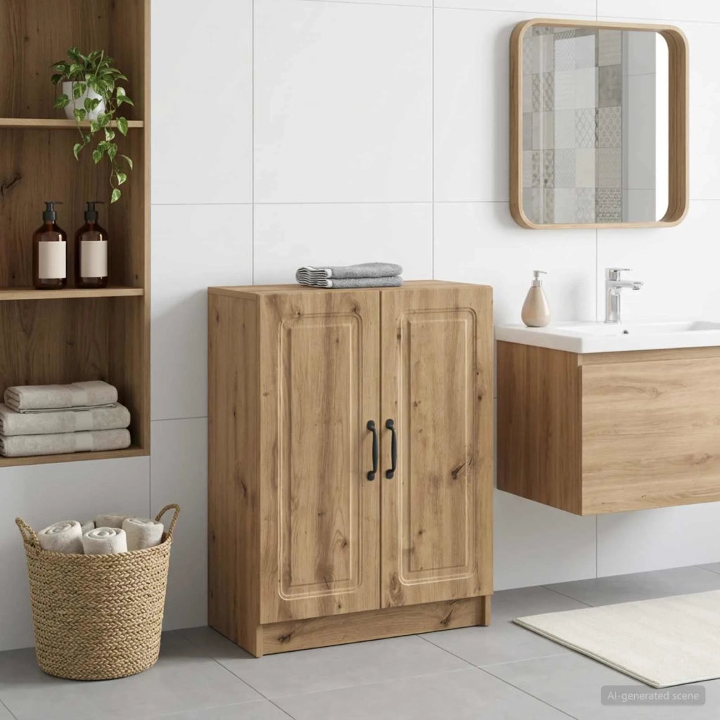 Mobiletto da Bagno UTRECHT Rovere Artigianale 59,5 x 31 x 77 cm 897724