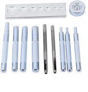 Set di Righettini per Pelle 11 pezzi - Gli strumenti per la lavorazione della pelle - Veloci fissaggi - Acciaio di alta qualità - Incluso set di fori a trapano 2.5/3 mm - Gereedschap per pelle