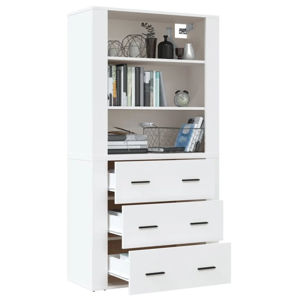 Credenza-Buffet-Armadio da cucina Bianca in Legno Multistrato 975845