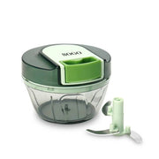 Tritatutto manuale a corda, contenitore 400ml trasparente, 3 lame acciaio inox 420, picadoras verdure cucina - SOGO