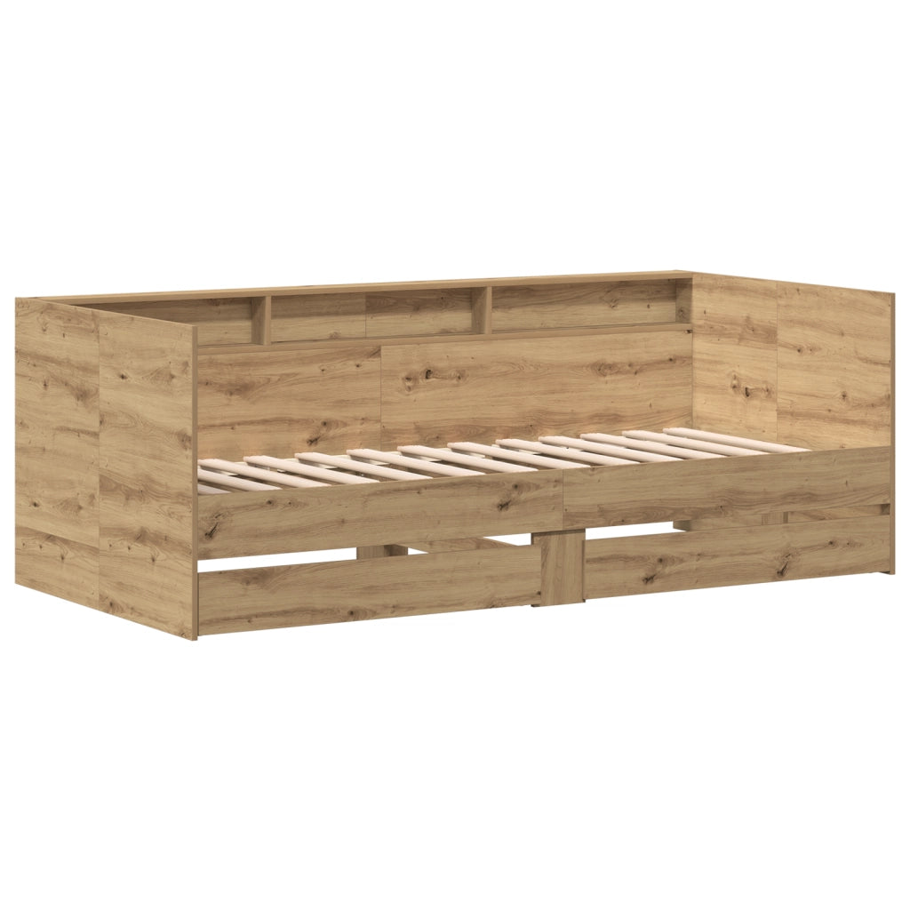 Letto Giorno con Cassetti Rovere Artigianale Legno Ingegnerizzato