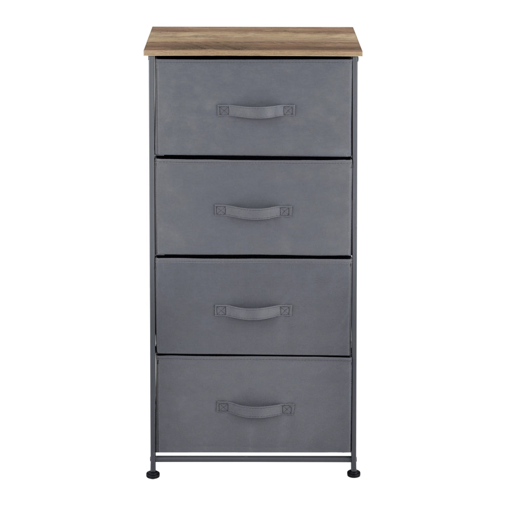 Cassettiera a Colonna con 4 Cassetti in Tessuto Grigio scuro pro.tec
