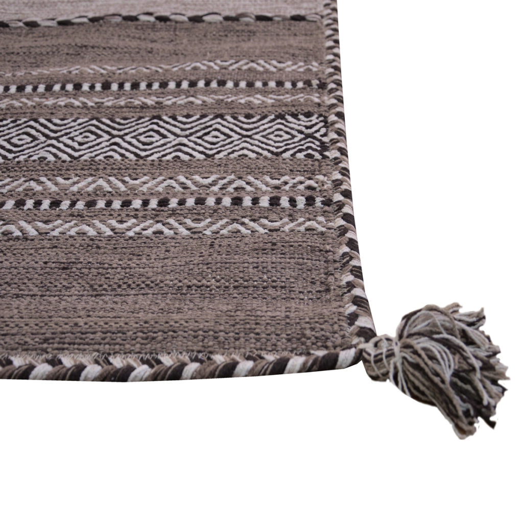 Tappeto ANTIQUE KILIM BEIGE cm.70x140 tessuto a mano in cotone e ciniglia