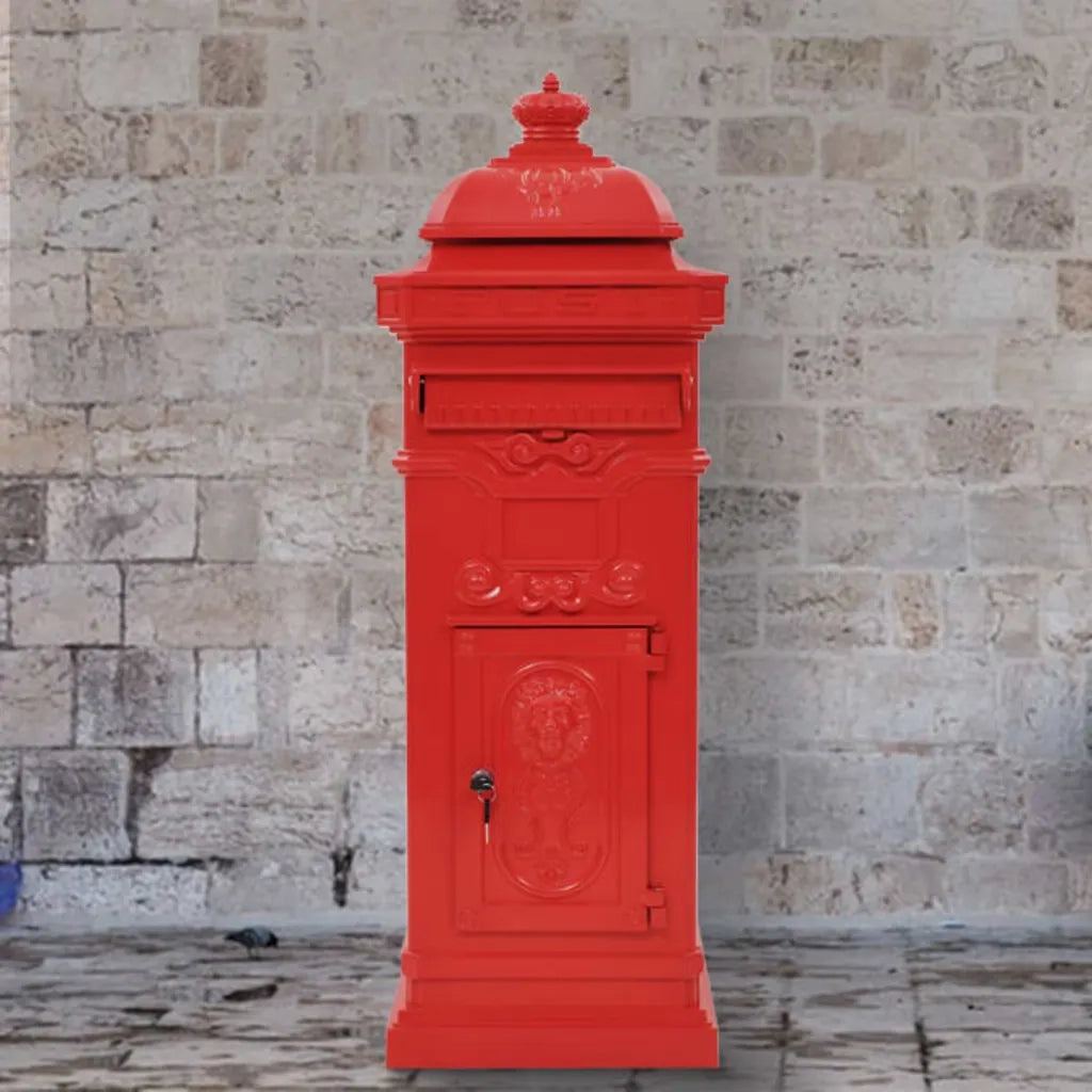 Cassetta della Posta in Alluminio Inossidabile Vintage Rossa CFW2613641