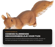 Figurina di scoiattolo in plastica - Decorazione per giardino - Scultura animale - Leggera e resistente all'acqua - Disegno colorato