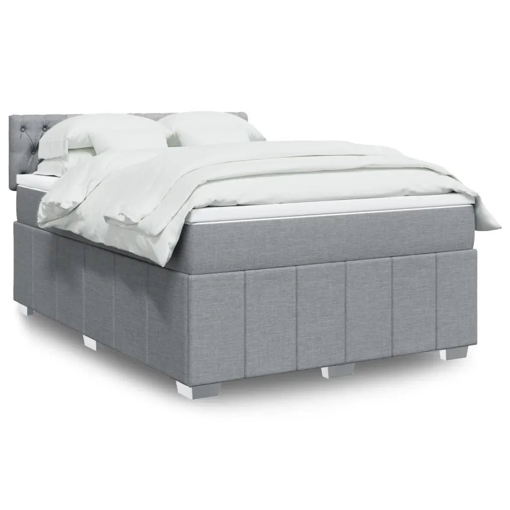 Giroletto a Molle con Materasso Grigio Chiaro 140x200cm Tessuto