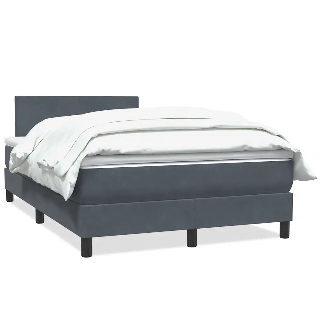 Giroletto a Molle con Materasso Grigio Scuro 120x220 cm Velluto 3316060