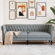 vidaXL Divano Chesterfield Grigio chiaro 201.5 x 74.5 x 74.5 cm