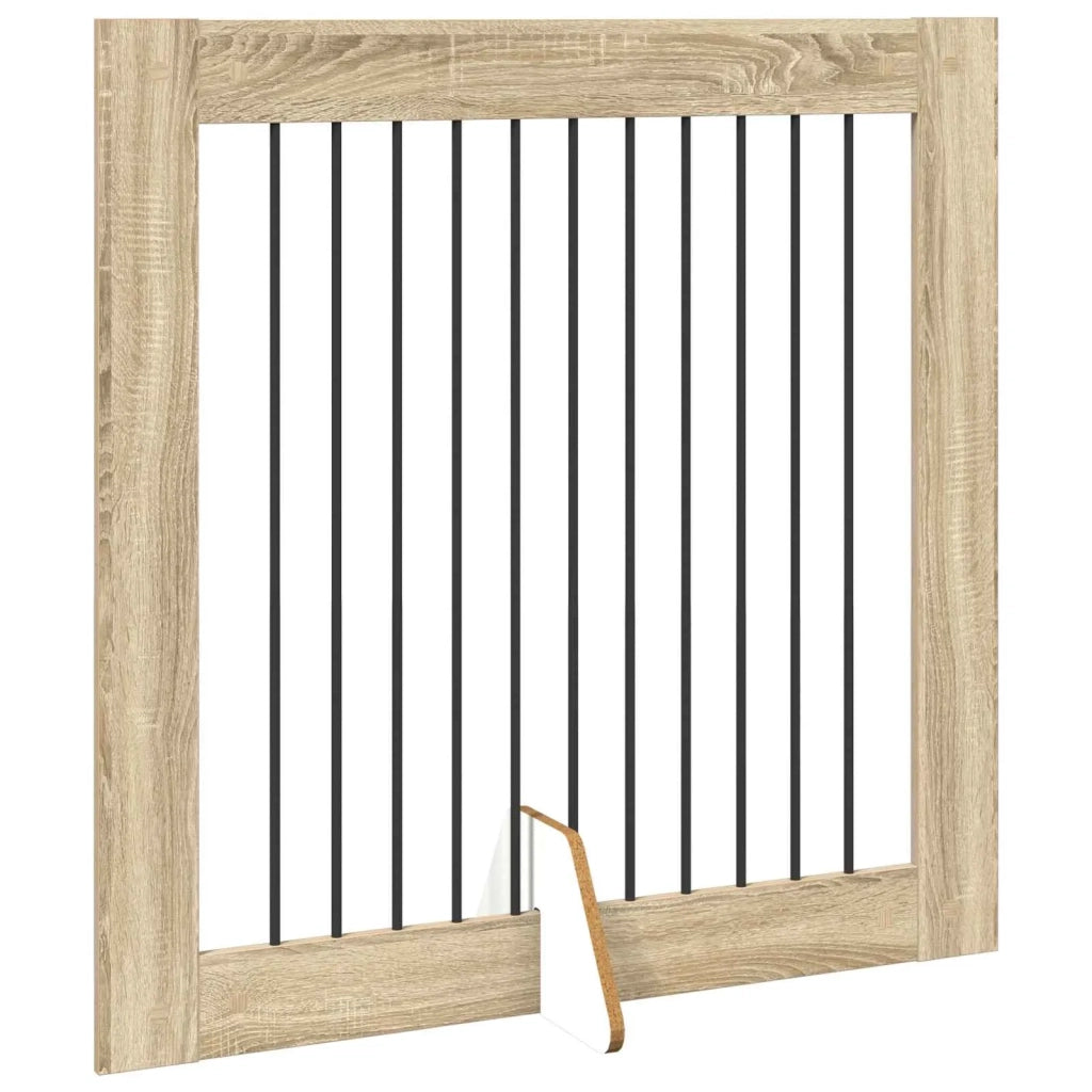 Cancello per cani con supporti 4 pcs Rovere Sonoma 100 x 100 cm 892032