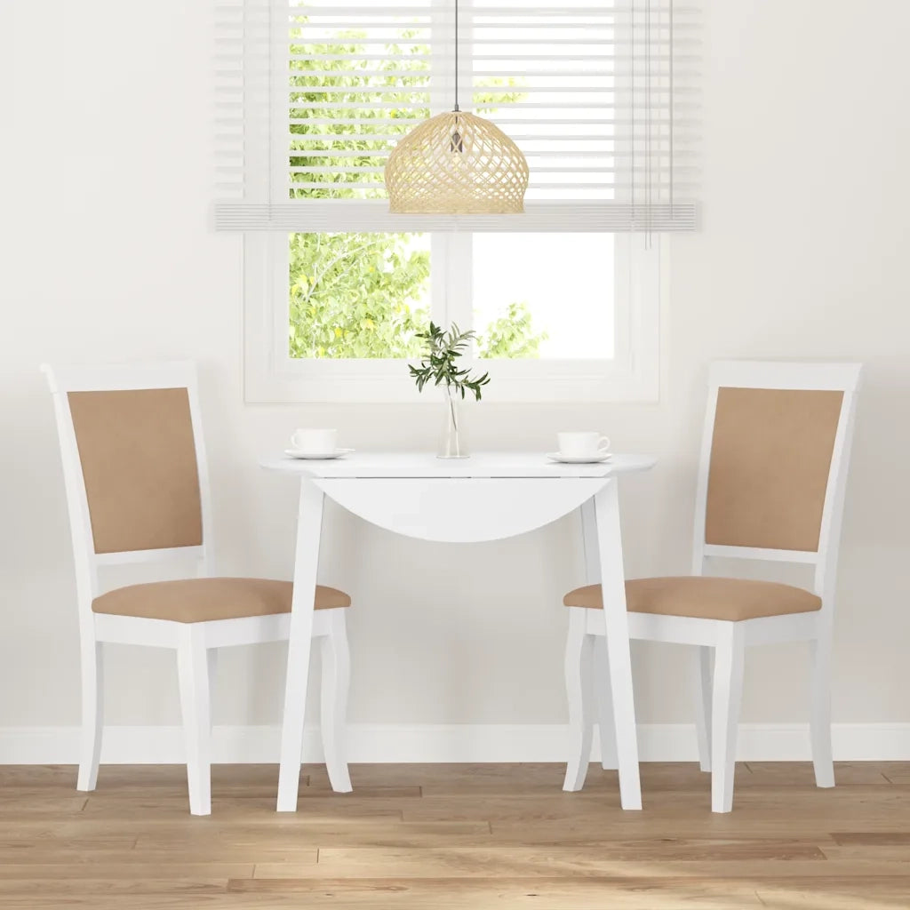 Sedie da Pranzo con Cuscini 2 pz | Sedie da cucina Bianco Legno Massello di Hevea