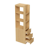 Libreria con 3 vani e 3 cassetti - per studio - 60×40×200 cm - rovere