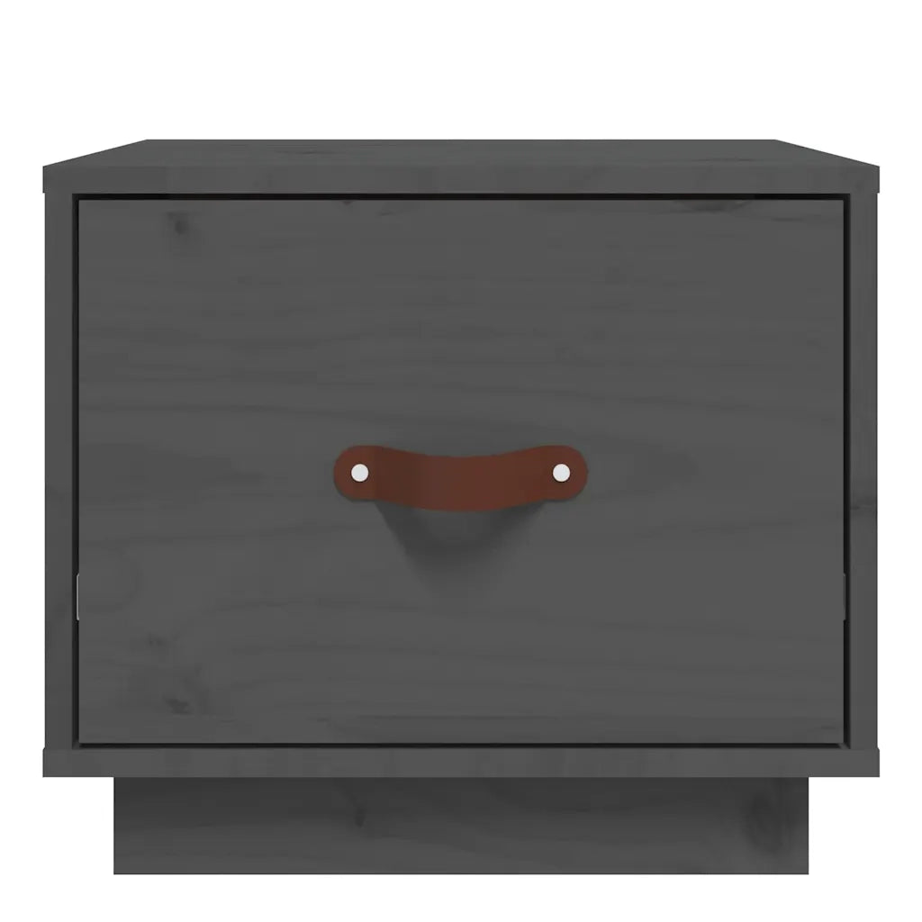 Comodini 2 pz Grigi 40x34x35 cm in Legno Massello di Pino 818290