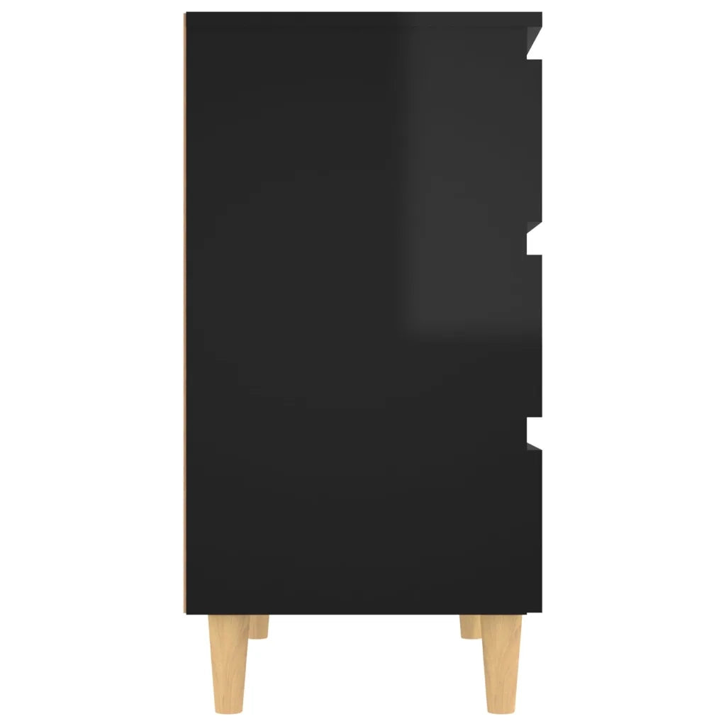 Credenza Nero Lucido 60x35x69 cm in Truciolato