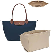 Organizzatore di borse con multi tasche in velluto per borse polene e borse da shopping, beige, M