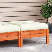 Sedia da giardino-Poggiapiedi da Giardino con Cuscino Marrone Cera Massello Pino 305317