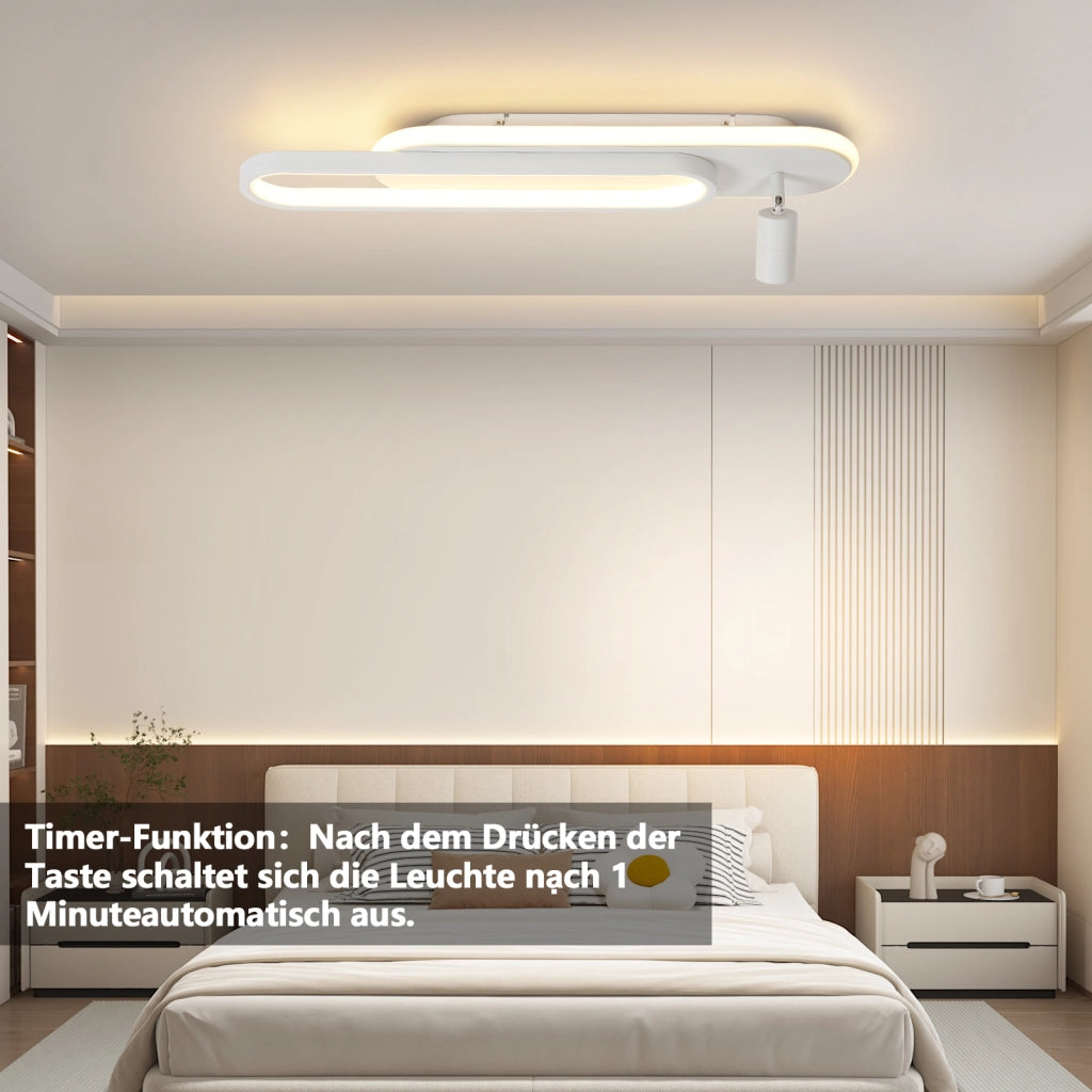 ZMH Lampada da soffitto plafoniera LED 46W bianca dimmerabile con 1 faretto telecomando per soggiorno