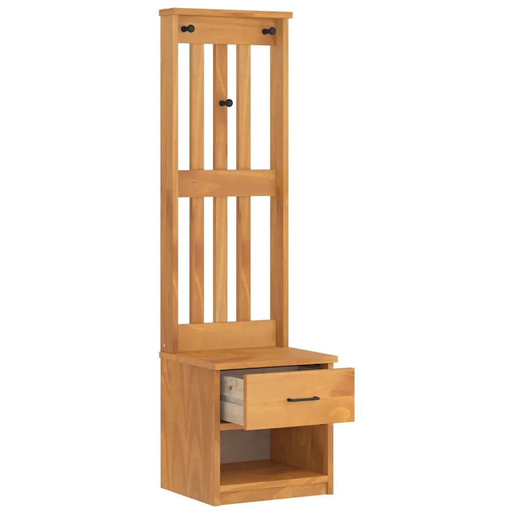 Albero da Ingresso SANDNES 45x40x159,5 cm in Legno di Pino 4010481