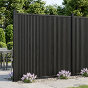 Pannello di Recinzione 2 pz 355 x 186,5 cm WPC e Alluminio Nero 3429484