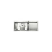 CM 012849.S2.01.2033 GLAMOUR MIX Lavello da Incasso 1 Vasca a Sinistra con Gocciolatoio Slim in Acciaio Inox Satinato Foro 35 mm Piletta Automatica (116x50x23 cm) colore Inox satinato