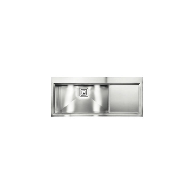CM 012849.S2.01.2033 GLAMOUR MIX Lavello da Incasso 1 Vasca a Sinistra con Gocciolatoio Slim in Acciaio Inox Satinato Foro 35 mm Piletta Automatica (116x50x23 cm) colore Inox satinato