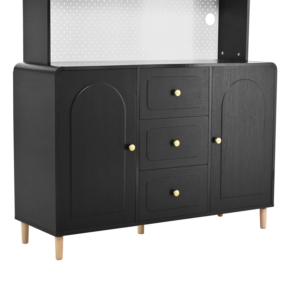 Credenza Alta con Cassetti e Gambe in Massello ¨C MINIMAL ¨C Nero