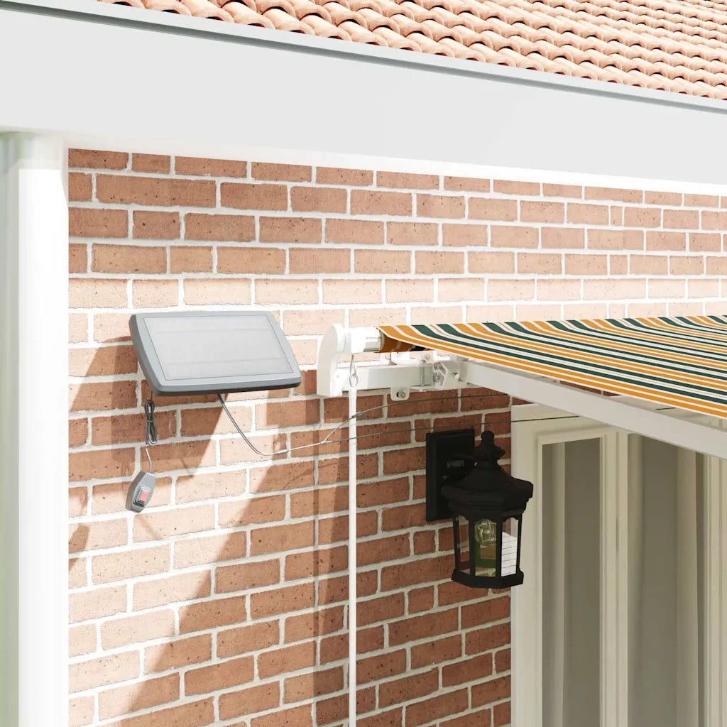 Tenda Retrattile Verde e giallo 600 × 300 cm Tessuto e acciaio 3331686