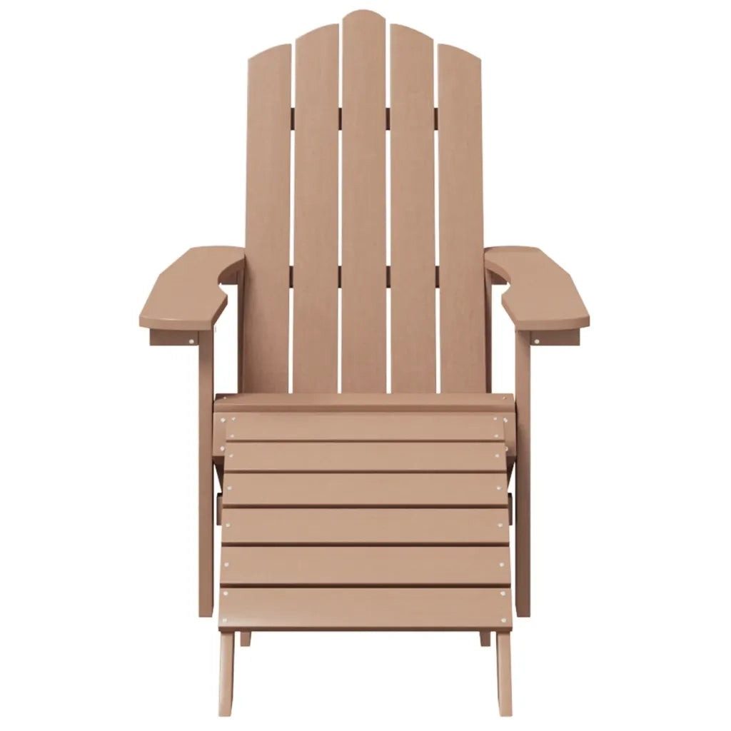 Sedia da Giardino Adirondack con Poggiapiedi Marrone HDPE cod mxl 16629