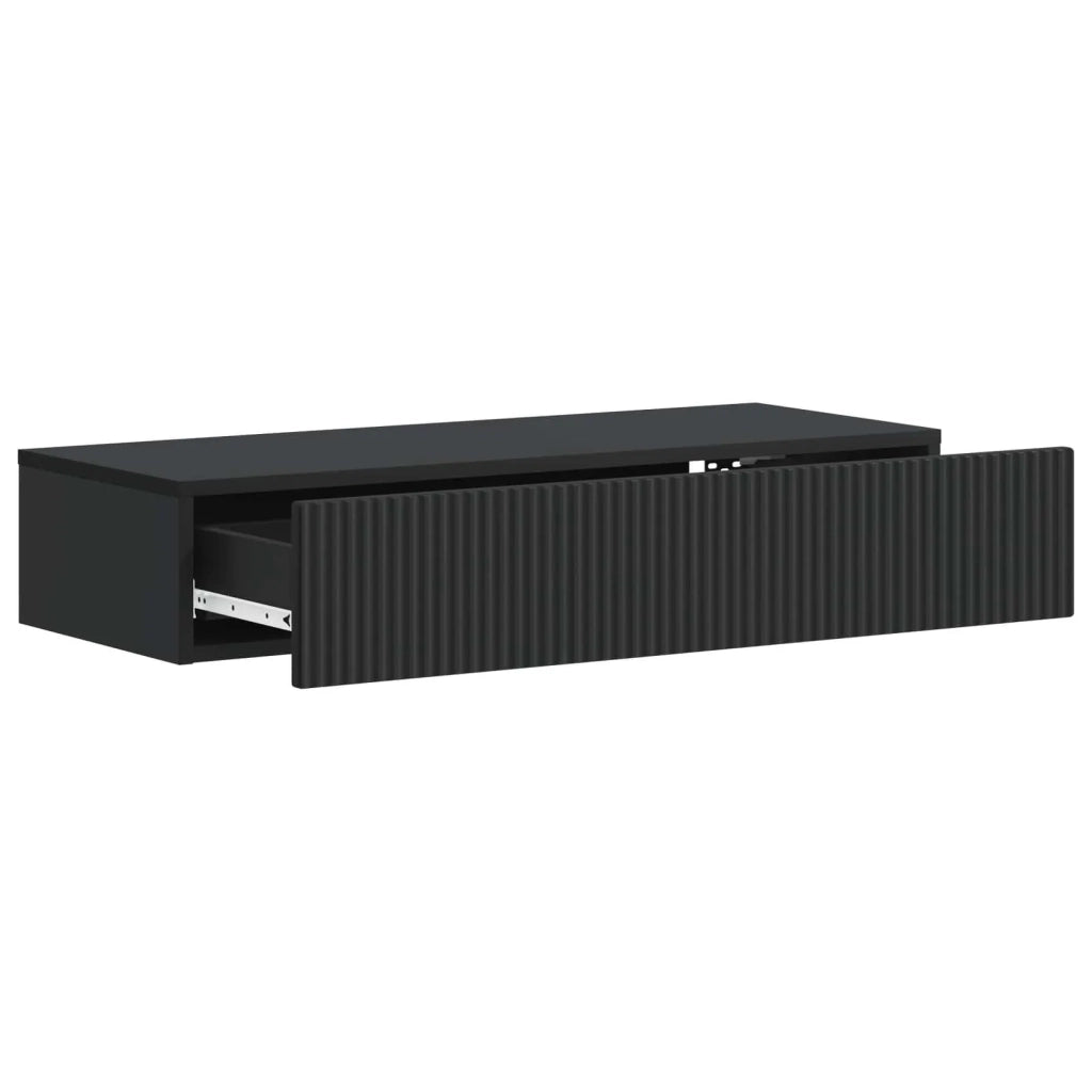 Tavolino da Parete Laterale Nero 87,5 x 34,5 x 17 cm
