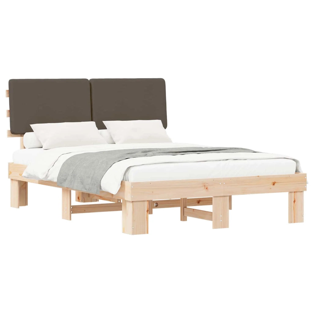 Letto con Testiera Rivestita Talpa 120 x 190 cm Pino massello