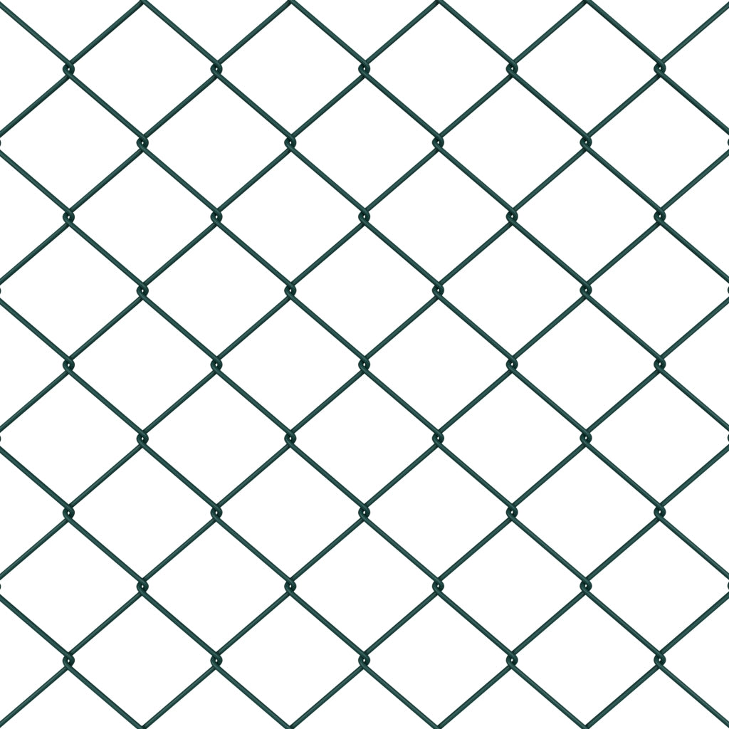 Recinzione a maglie metalliche con 7 pali flangiati 0,6x10 m in acciaio zincato