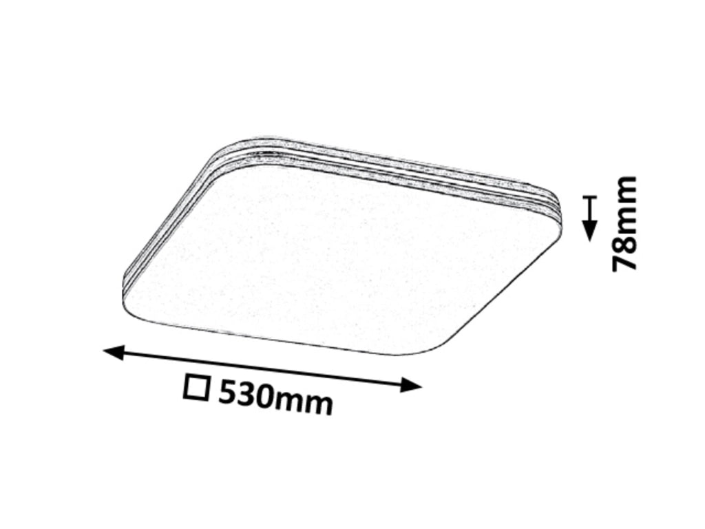 Plafoniera LED quadrata 53cm 36W bianca Rabalux Oscar