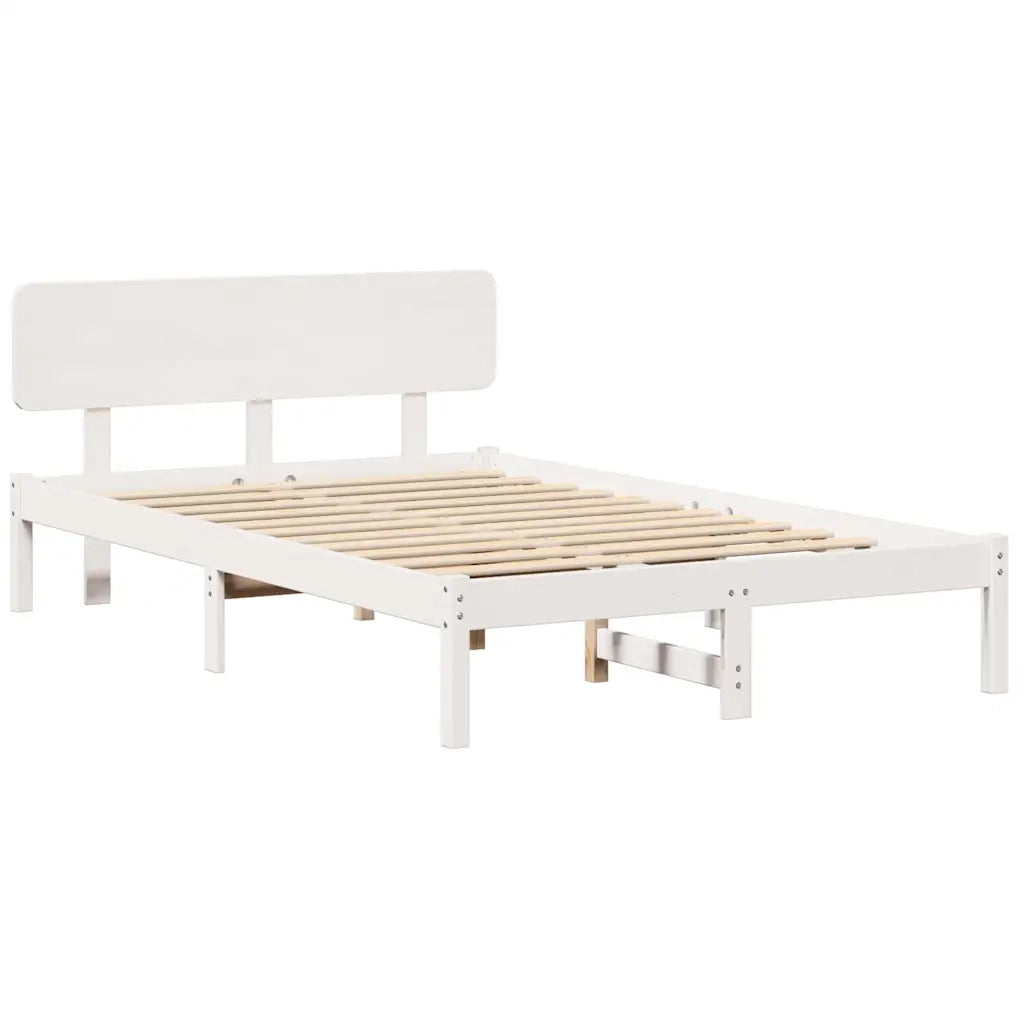 Struttura del letto Bianco 120 x 190 cm Pino massello