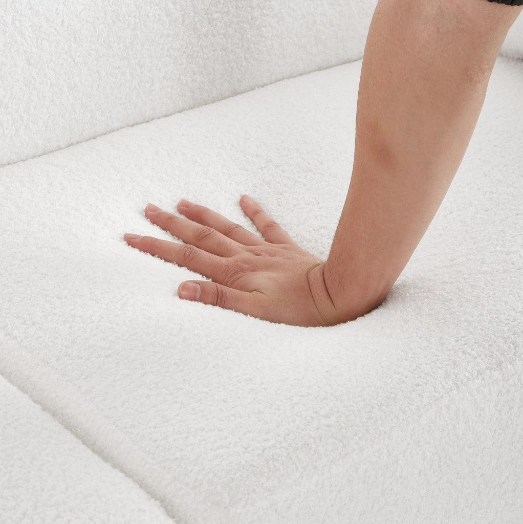 Divano letto 2 posti con schienale reclinabile a 3 posizioni; 155x85;5 cm; bianco