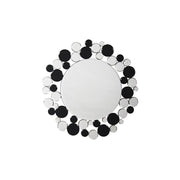 Specchio da parete Bubble tondo decorativo nero e argento