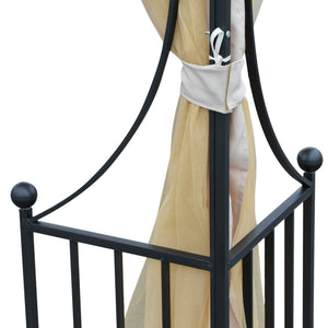 Gazebo da Giardino 3x3 m con Doppio Tettuccio in Metallo e Poliestere Beige